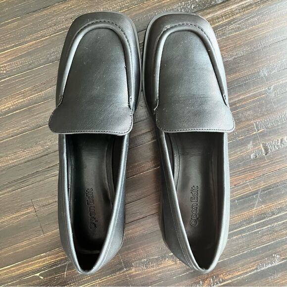 OPEN EDIT Blayke Loafer In Black Faux Leather Size 6.5 NEW - Picture 12 of 16